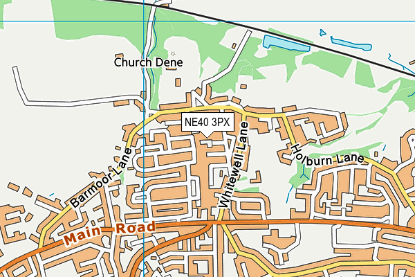 NE40 3PX map - OS VectorMap District (Ordnance Survey)