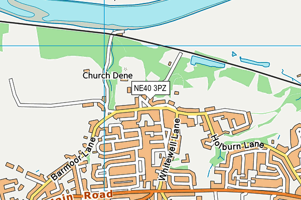 NE40 3PZ map - OS VectorMap District (Ordnance Survey)