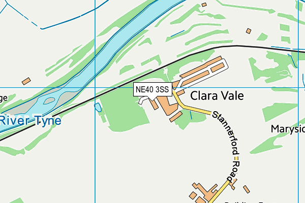 Clara Vale Recreation Ground map (NE40 3SS) - OS VectorMap District (Ordnance Survey)