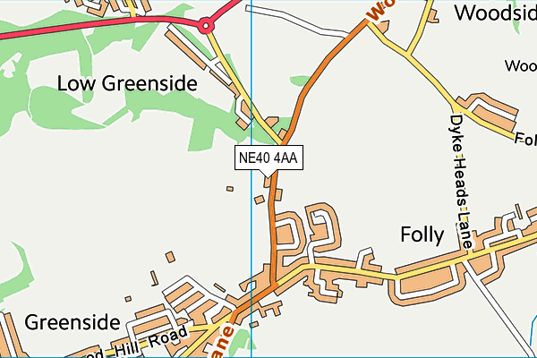 NE40 4AA map - OS VectorMap District (Ordnance Survey)