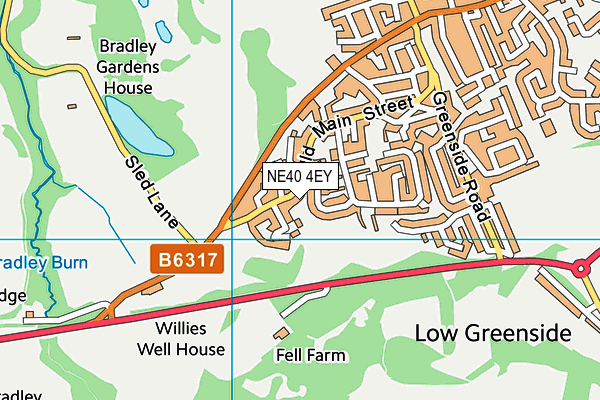 NE40 4EY map - OS VectorMap District (Ordnance Survey)