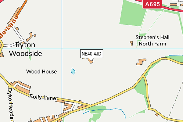 NE40 4JD map - OS VectorMap District (Ordnance Survey)