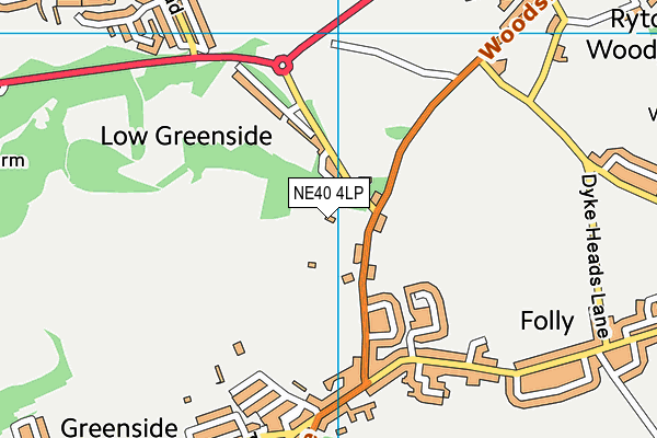 NE40 4LP map - OS VectorMap District (Ordnance Survey)