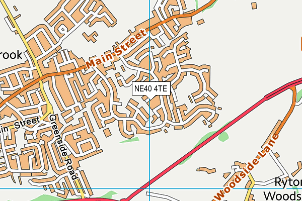 NE40 4TE map - OS VectorMap District (Ordnance Survey)