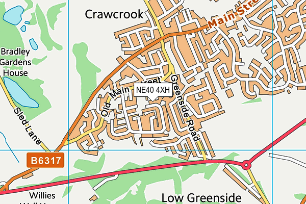 NE40 4XH map - OS VectorMap District (Ordnance Survey)