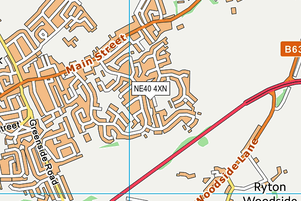 NE40 4XN map - OS VectorMap District (Ordnance Survey)