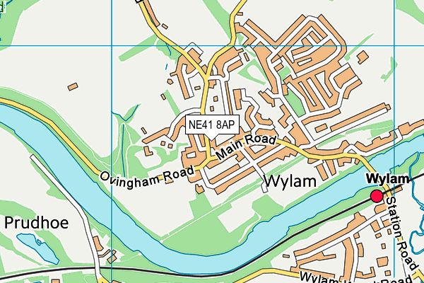 The Munroe Hall At Wylam Institute map (NE41 8AP) - OS VectorMap District (Ordnance Survey)