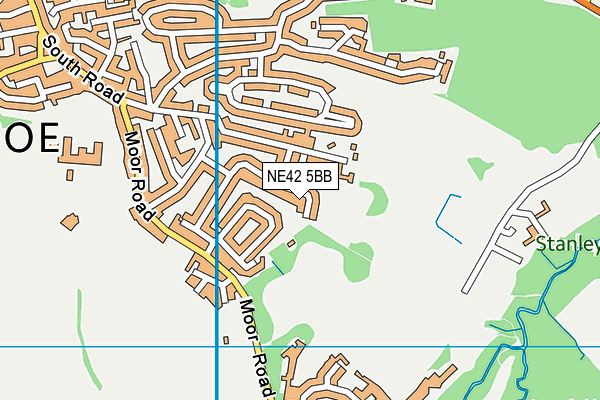 NE42 5BB map - OS VectorMap District (Ordnance Survey)