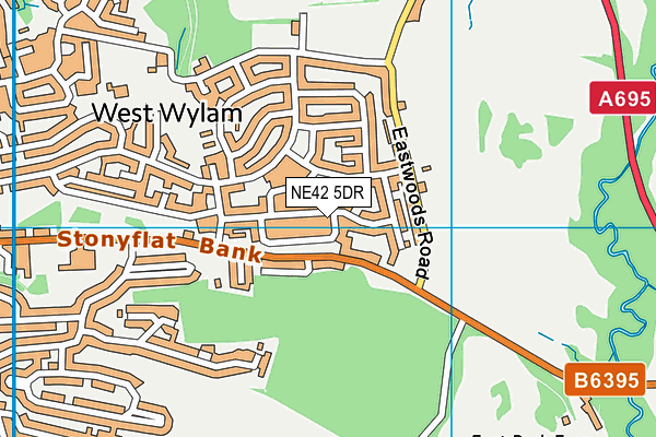 NE42 5DR map - OS VectorMap District (Ordnance Survey)