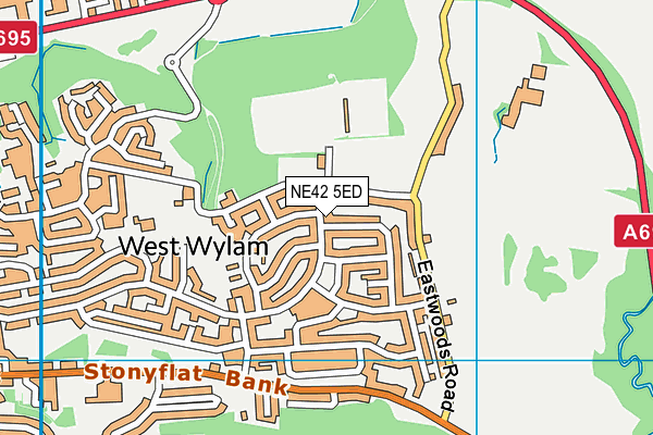 NE42 5ED map - OS VectorMap District (Ordnance Survey)