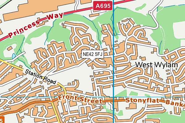 NE42 5FJ map - OS VectorMap District (Ordnance Survey)