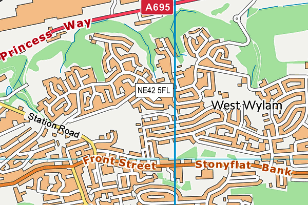 NE42 5FL map - OS VectorMap District (Ordnance Survey)