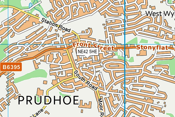 NE42 5HE map - OS VectorMap District (Ordnance Survey)