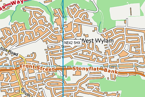 NE42 5HX map - OS VectorMap District (Ordnance Survey)