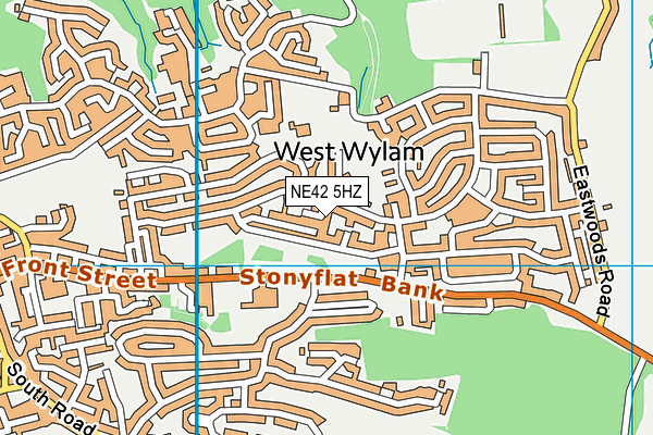 NE42 5HZ map - OS VectorMap District (Ordnance Survey)