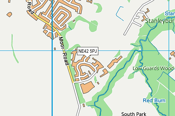 NE42 5PJ map - OS VectorMap District (Ordnance Survey)