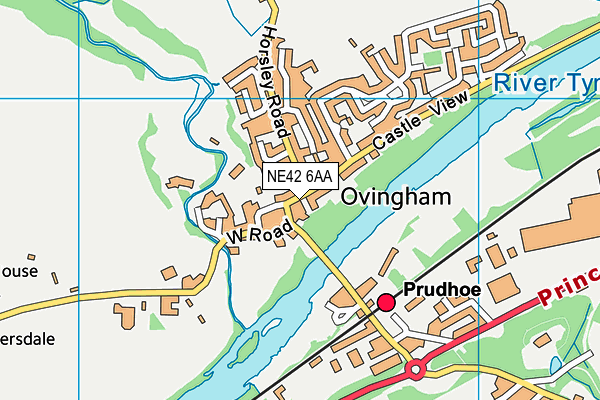 NE42 6AA map - OS VectorMap District (Ordnance Survey)