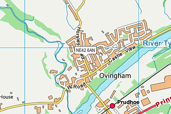NE42 6AN map - OS VectorMap District (Ordnance Survey)