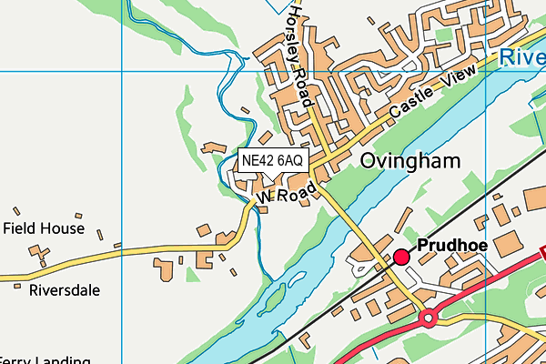 NE42 6AQ map - OS VectorMap District (Ordnance Survey)