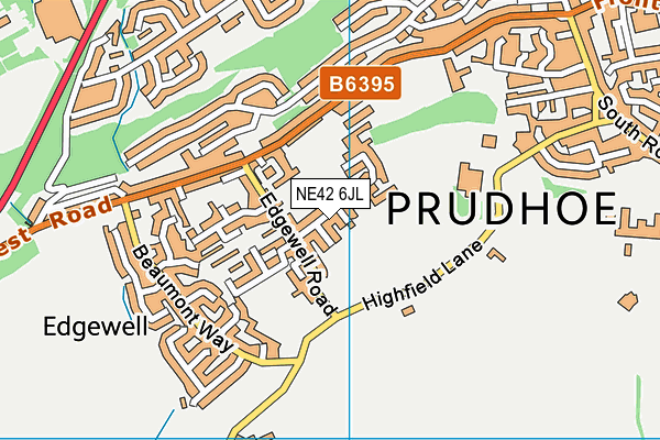 NE42 6JL map - OS VectorMap District (Ordnance Survey)