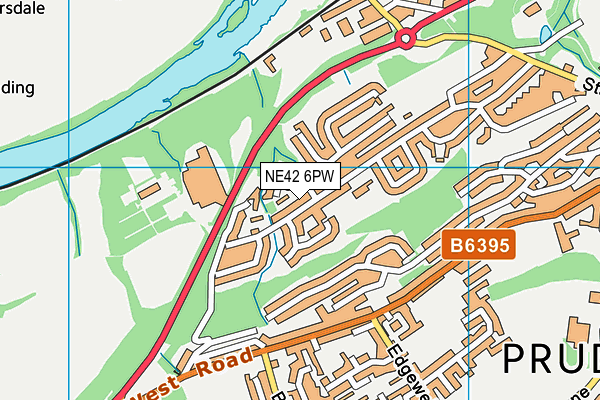 NE42 6PW map - OS VectorMap District (Ordnance Survey)