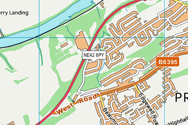 NE42 6PY map - OS VectorMap District (Ordnance Survey)