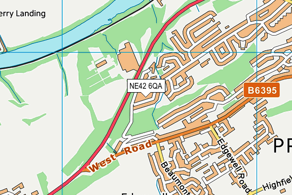 NE42 6QA map - OS VectorMap District (Ordnance Survey)