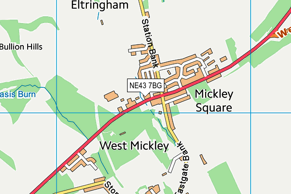 Mickley First School map (NE43 7BG) - OS VectorMap District (Ordnance Survey)