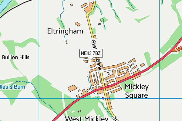 NE43 7BZ map - OS VectorMap District (Ordnance Survey)