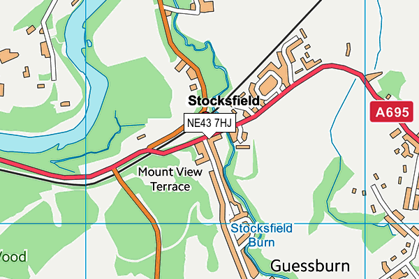 NE43 7HJ map - OS VectorMap District (Ordnance Survey)