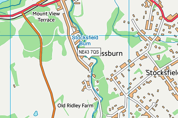 Stocksfield Tennis Club map (NE43 7QS) - OS VectorMap District (Ordnance Survey)