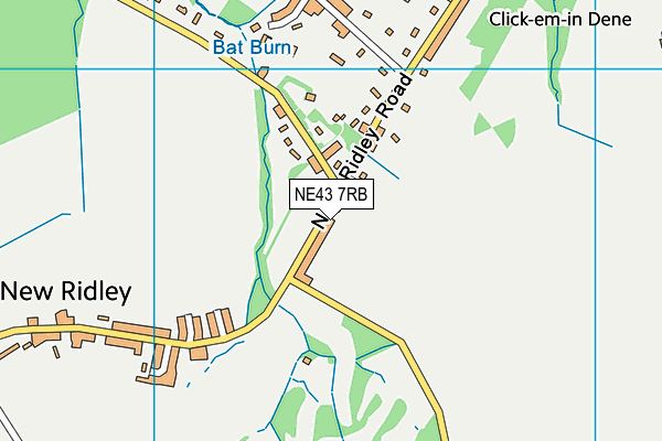 NE43 7RB map - OS VectorMap District (Ordnance Survey)