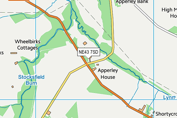 NE43 7SD map - OS VectorMap District (Ordnance Survey)