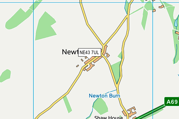 Newton Bywell Community Hall map (NE43 7UL) - OS VectorMap District (Ordnance Survey)