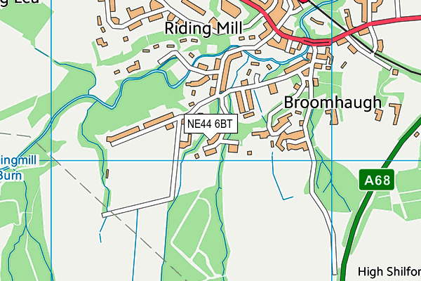 NE44 6BT map - OS VectorMap District (Ordnance Survey)