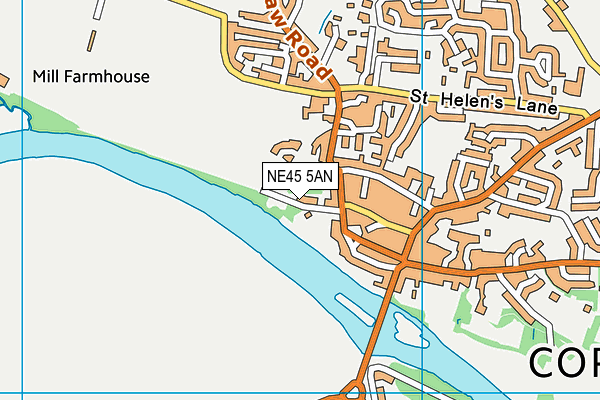 NE45 5AN map - OS VectorMap District (Ordnance Survey)