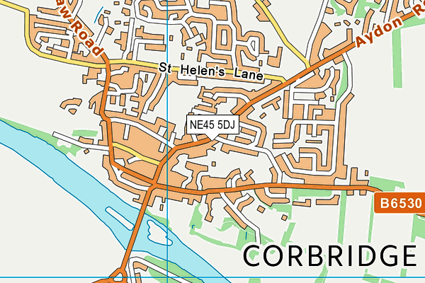 NE45 5DJ map - OS VectorMap District (Ordnance Survey)