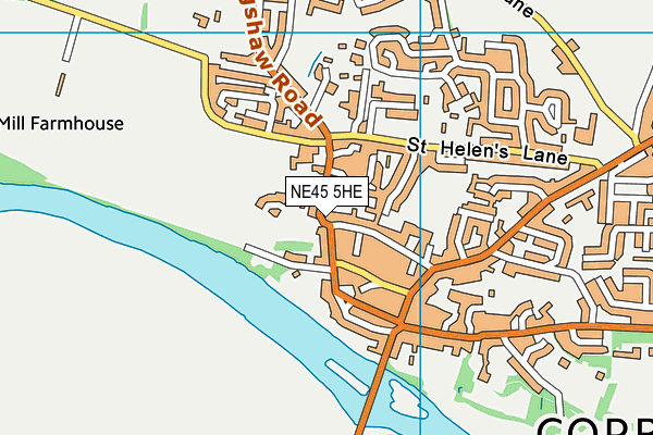 NE45 5HE map - OS VectorMap District (Ordnance Survey)