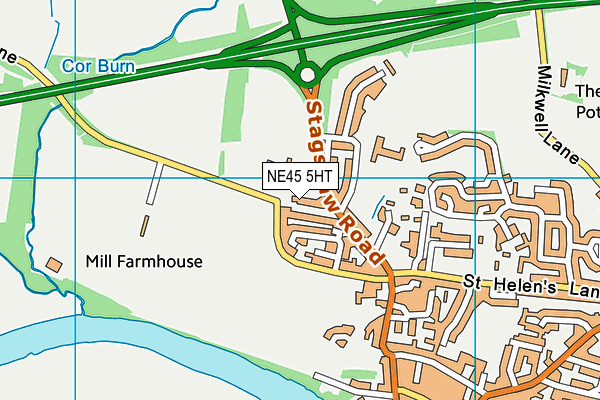 NE45 5HT map - OS VectorMap District (Ordnance Survey)