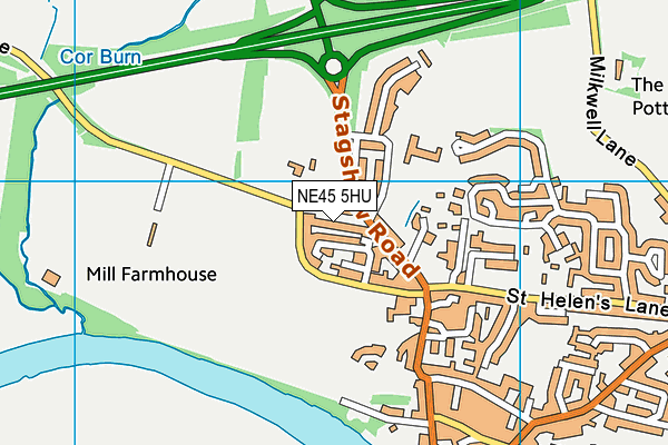 NE45 5HU map - OS VectorMap District (Ordnance Survey)
