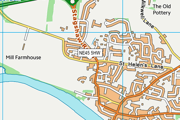 NE45 5HW map - OS VectorMap District (Ordnance Survey)