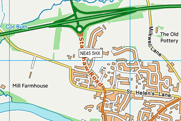 NE45 5HX map - OS VectorMap District (Ordnance Survey)