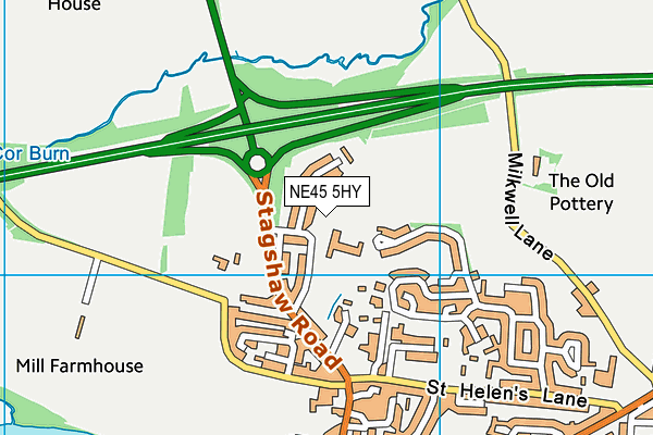 Corbridge Middle School map (NE45 5HY) - OS VectorMap District (Ordnance Survey)