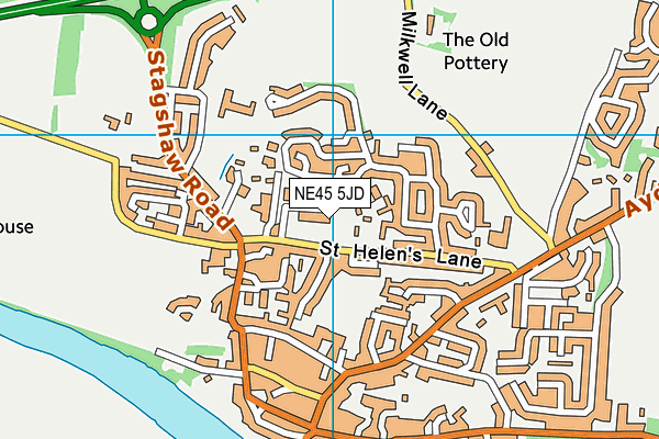 NE45 5JD map - OS VectorMap District (Ordnance Survey)