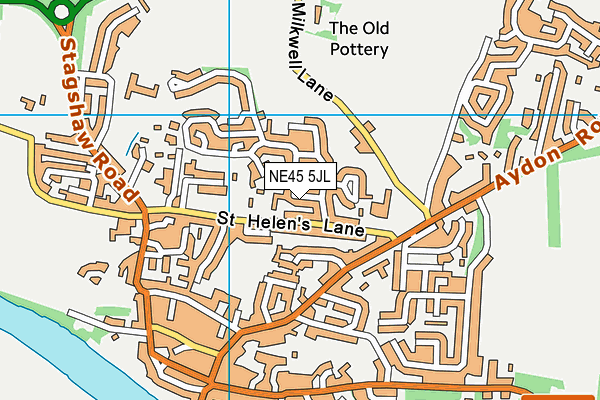 NE45 5JL map - OS VectorMap District (Ordnance Survey)