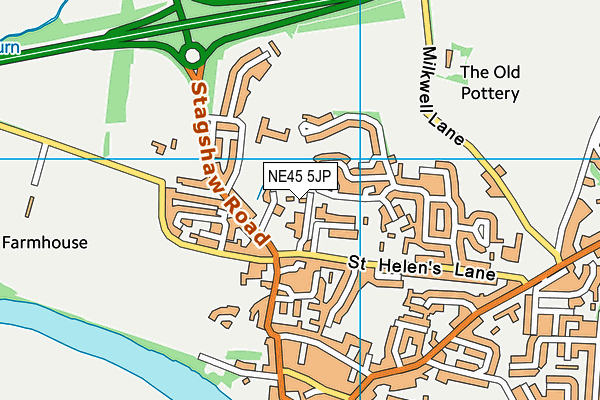 NE45 5JP map - OS VectorMap District (Ordnance Survey)