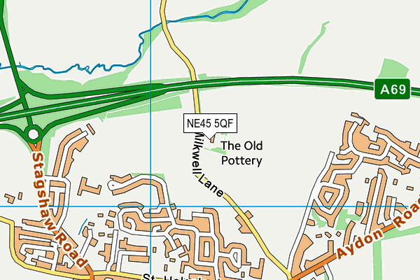 NE45 5QF map - OS VectorMap District (Ordnance Survey)