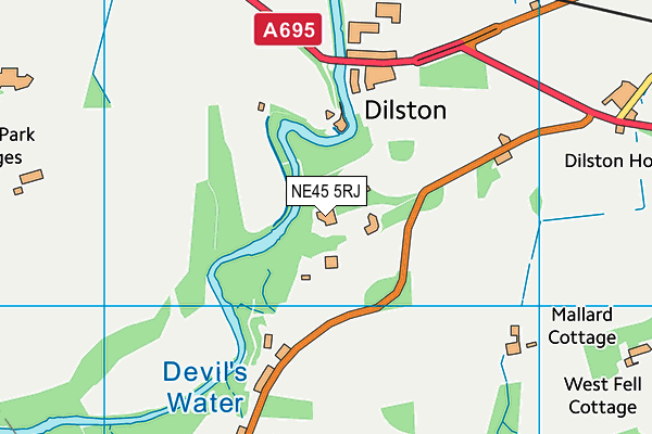 Cambian Dilston College map (NE45 5RJ) - OS VectorMap District (Ordnance Survey)