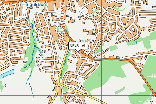 NE46 1AL map - OS VectorMap District (Ordnance Survey)