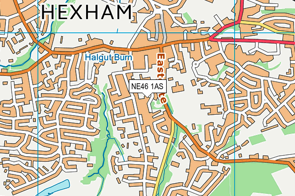 NE46 1AS map - OS VectorMap District (Ordnance Survey)